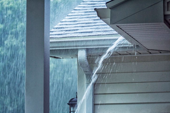 Gutters Overflowing on House