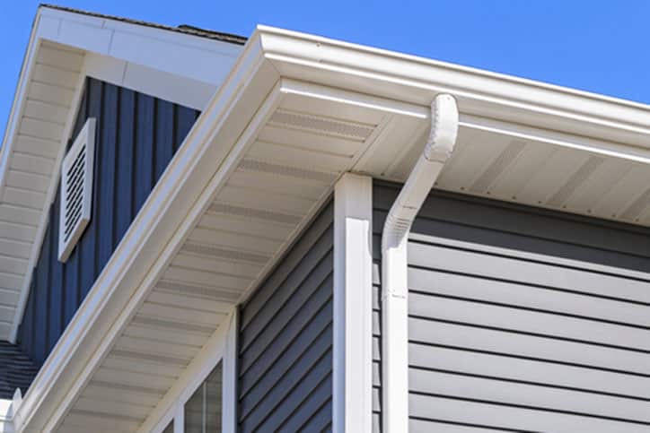 Closeup of Seamless Gutters in Ferndale MI