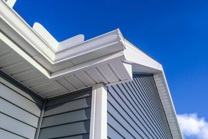 Closeup of Seamless Gutters in Rochester Hills MI