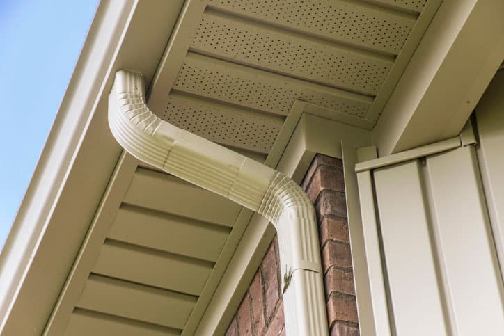 Closeup of Seamless Gutters in Troy MI