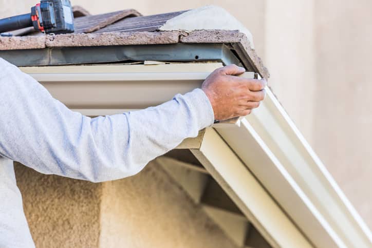 Closeup of Gutters in Rochester MI