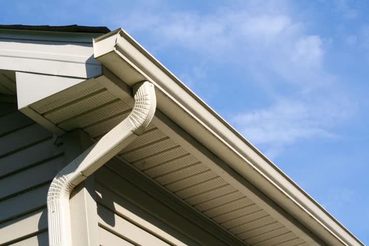 Closeup of Gutters on House