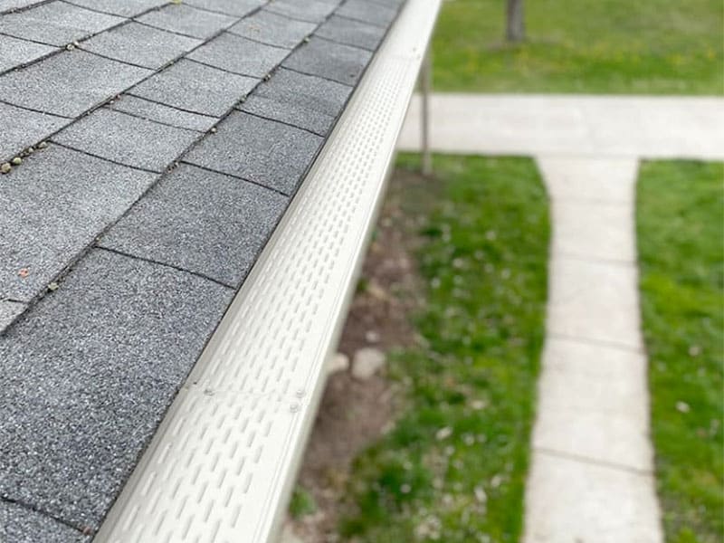 Closeup of Gutter Guard Installation in Macomb County
