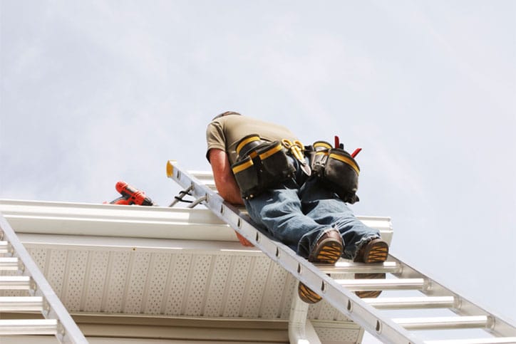 Underneath View of Gutter Installation in Oakland County