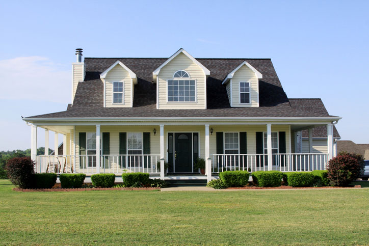 Nice Home with Blue Sky and Green Grass